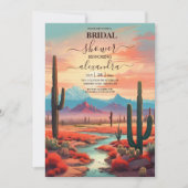 モダン ボーホ デザート マウンテン ブライダルシャワー 招待状 (正面)