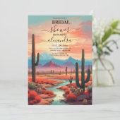 モダン ボーホ デザート マウンテン ブライダルシャワー 招待状 (スタンド正面)