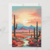 モダン ボーホ デザート マウンテン ブライダルシャワー 招待状 (裏面)