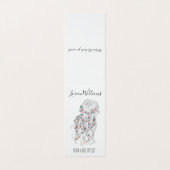 モダン ボーホ ブラック ホワイト ウェーブ ヘアスタイル フローラル 名刺 (外部フラット)