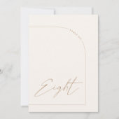 モダン ボーホ ミニマル アーチ テーブル エイト テーブル ナンバー 招待状 (正面)