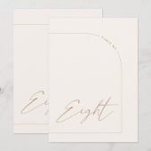 モダン ボーホ ミニマル アーチ テーブル エイト テーブル ナンバー 招待状 (正面/裏面)