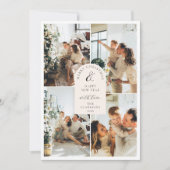 モダン ボーホ 8 フォト クリスマス ニューイヤー 招待状 (正面)