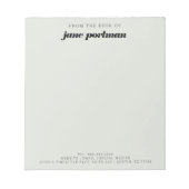 モダン ボールド  セージグリーン  ノートパッドの机から ノートパッド (正面)