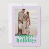 モダン ボールド フォト ラベンダー パープル グラフィック シーズンカード (正面)