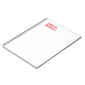 モダン ボールド レッド ネーム ミニマリスト プロフェッショナル ノートブック (左側)