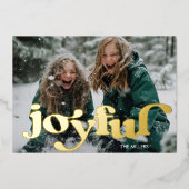 モダン　ポップなレトロタイポグラフィ　1枚　ミニマル 箔シーズンカード (正面)