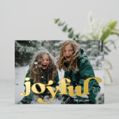 モダン　ポップなレトロタイポグラフィ　1枚　ミニマル 箔シーズンカード (立ち正面)