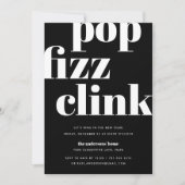 モダン ポップ | 年末年始のパーティー招待状 招待状 (正面)