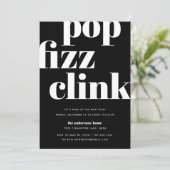 モダン ポップ | 年末年始のパーティー招待状 招待状 (スタンド正面)