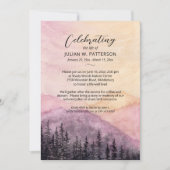 モダン マウンテン パインズ 生涯の祝い フォト 招待状 (正面)