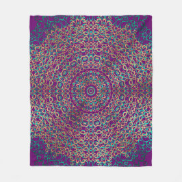 モダン&マエレガントダラスタイリッシュボホダークパープル フリースブランケット
