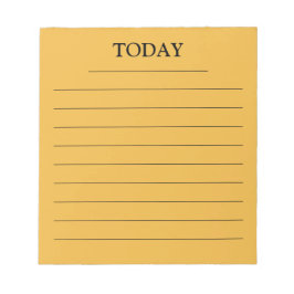 モダン マスタードイエロー ブラック TODAY ToDo リスト 線付き ノートパッド