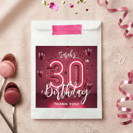 モダン・マゼンタ・ピンクの30歳の誕生日お礼 フェイバーバッグ