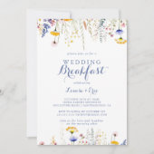モダン マルチカラー ワイルドフラワー ウェディング ブレックファスト 招待状 (正面)