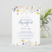 モダン マルチカラー ワイルドフラワー ウェディング ブレックファスト 招待状 (スタンド正面)