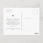 モダン マルチ フォト コラージュ 新生児 感謝 ポストカード (裏面)