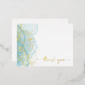 モダン&マルリエレガントー金ゴールドフォイルサンキューカード 箔招待状ポストカード (正面/裏面)