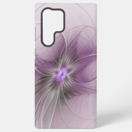 モダン・マーブグレー フラクタルアートの花 SAMSUNG GALAXY S22 ULTRAケース