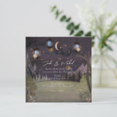 モダン ミスティカル マジカル ウッドランド ナイト ウェディング 招待状 (スタンド正面)