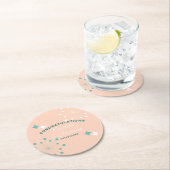 モダン ミッドセンチュリー アトミック スターバースト ウェディング ラウンドペーパーコースター (インサイチュ)