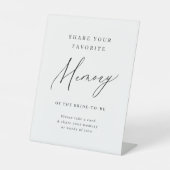 モダン ミニマリストが記憶を共有する ブライズシャワー 台座サイン (正面)