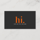 モダン・ミニマリストな「Hi.」 ビジネスカード (正面)