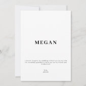モダン ミニマリストのブライズメイド 情報カード 招待状 (裏面)