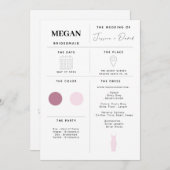 モダン ミニマリストのブライズメイド 情報カード 招待状 (正面/裏面)