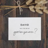 モダン ミニマリストの伴郎カード 招待状