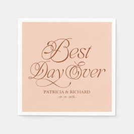 モダン・ミニマリストの結婚式にぴったりな"Best Day Ever"デザイン スタンダードカクテルナプキン