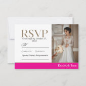モダン・ミニマリストの結婚式RSVPカード(写真付き) 出欠カード (正面)