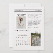 モダン ミニマリスト新聞 結婚式の保存日 招待状 (裏面)