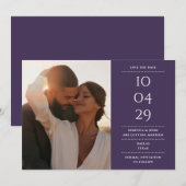 モダン・ミニマリスト結婚式の写真 セーブザデート (正面/裏面)