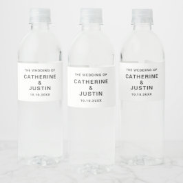 モダン・ミニマリスト結婚式イベント オールテキスト編集可能 ペットボトルラベル