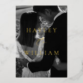 モダン・ミニマリスト結婚式　エルズミア 箔招待状 (正面)