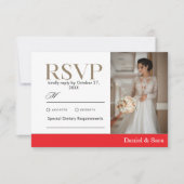 モダン・ミニマリスト結婚式RSVPカード（写真付き） 出欠カード (正面)