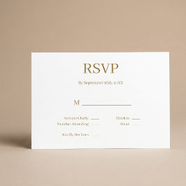 モダン・ミニマリスト結婚式RSVPカード 出欠カード