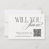 モダン・ミニマリスト結婚式RSVP QRコード 出欠カード (正面)