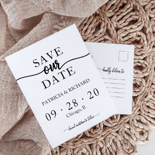 モダン・ミニマリスト結婚式Save The Dateポストカード ポストカード