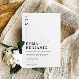 モダン&ミニマリスト黒 |白結婚色 招待状