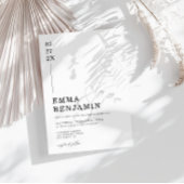 モダン&ミニマリスト黒 |白結婚色 招待状