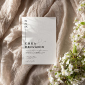 モダン&ミニマリスト黒 |白結婚色 招待状