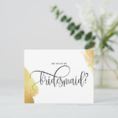 モダン ミニマリスト あなたは私のブライズメイドになってくれますか 招待状 (スタンド正面)