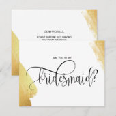 モダン ミニマリスト あなたは私のブライズメイドになってくれますか 招待状 (正面/裏面)