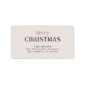 モダン ミニマリスト アイボリー クリスマス 返信先住所ラベル ラベル (正面)