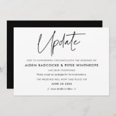 モダン ミニマリスト ウェディング アップデート カード (正面/裏面)