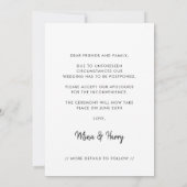 モダン ミニマリスト ウェディング アップデート フォト カード (裏面)