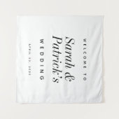 モダン ミニマリスト ウェディング ウェルカム サイン タペストリー (正面(横))