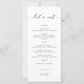 モダン ミニマリスト ウェディング サンクス ノート + メニュー (裏面)